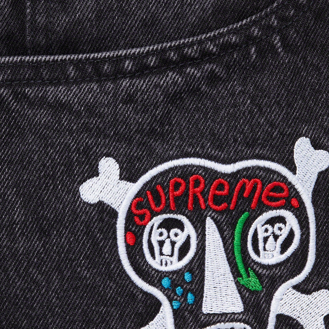 Clayton Patterson/Supreme Skulls Embroidered Regular Jean view 9